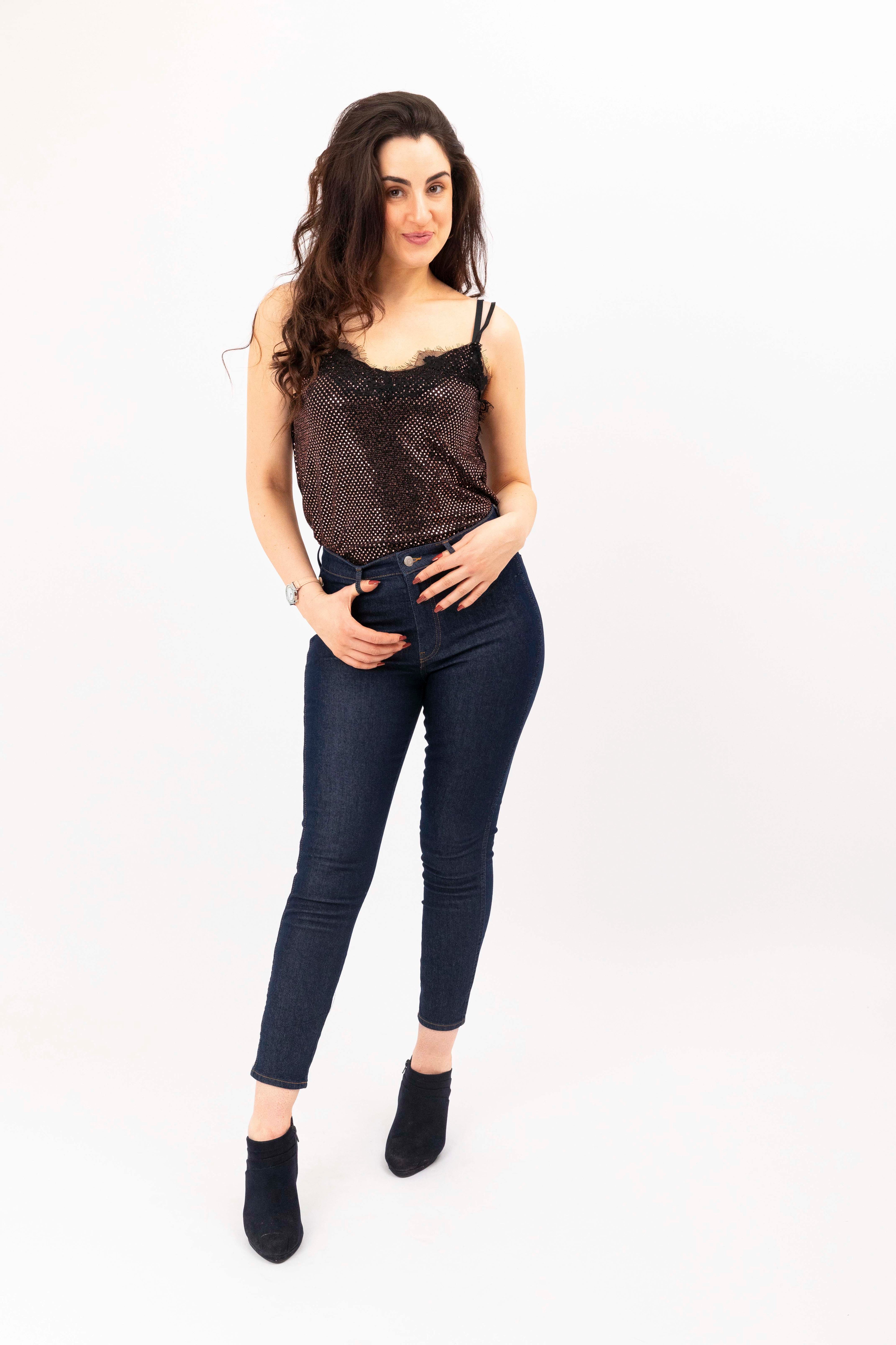 Indigo Skinny Midrise Waist Jeans