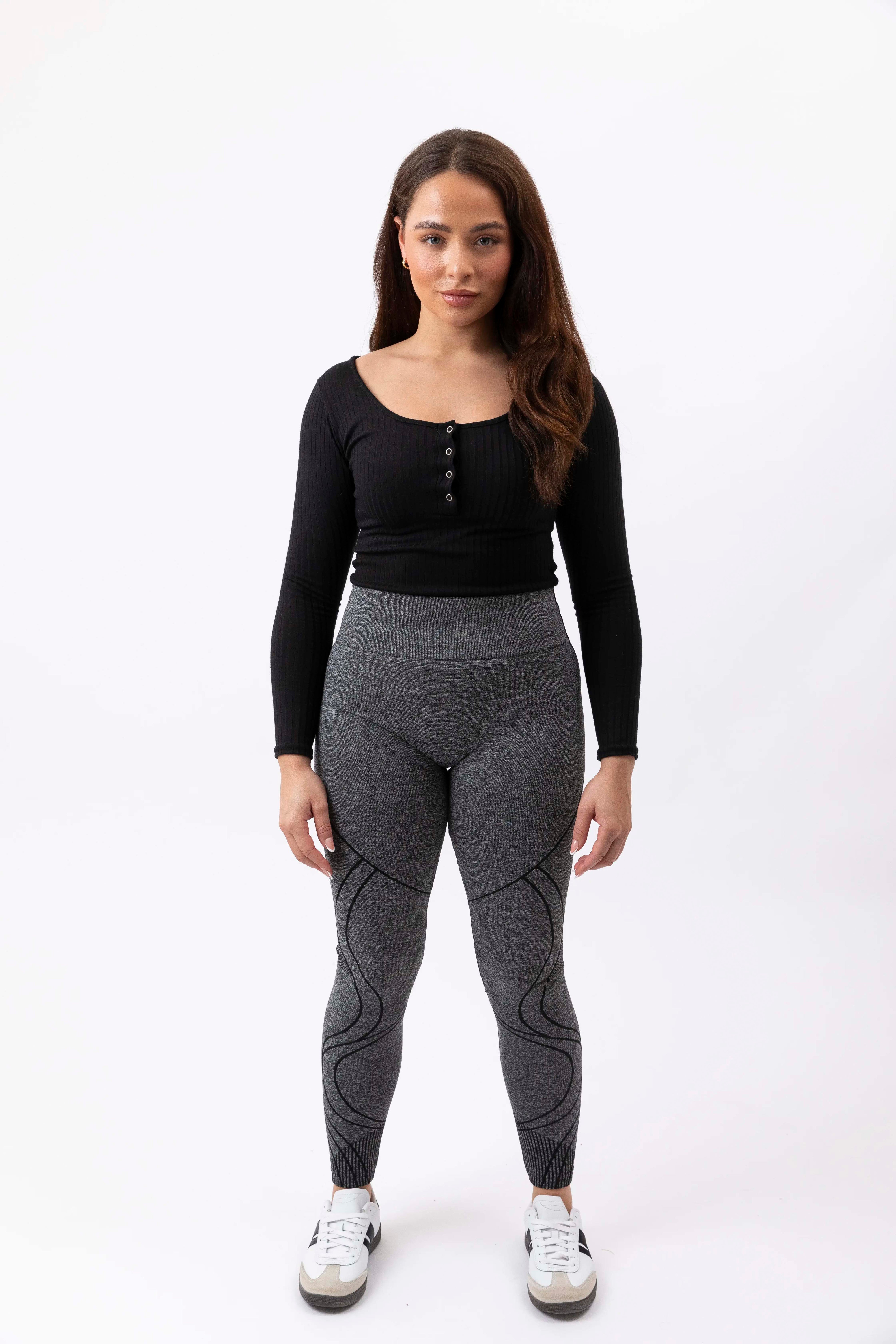 Curve Print Shaping Activewear Leggings