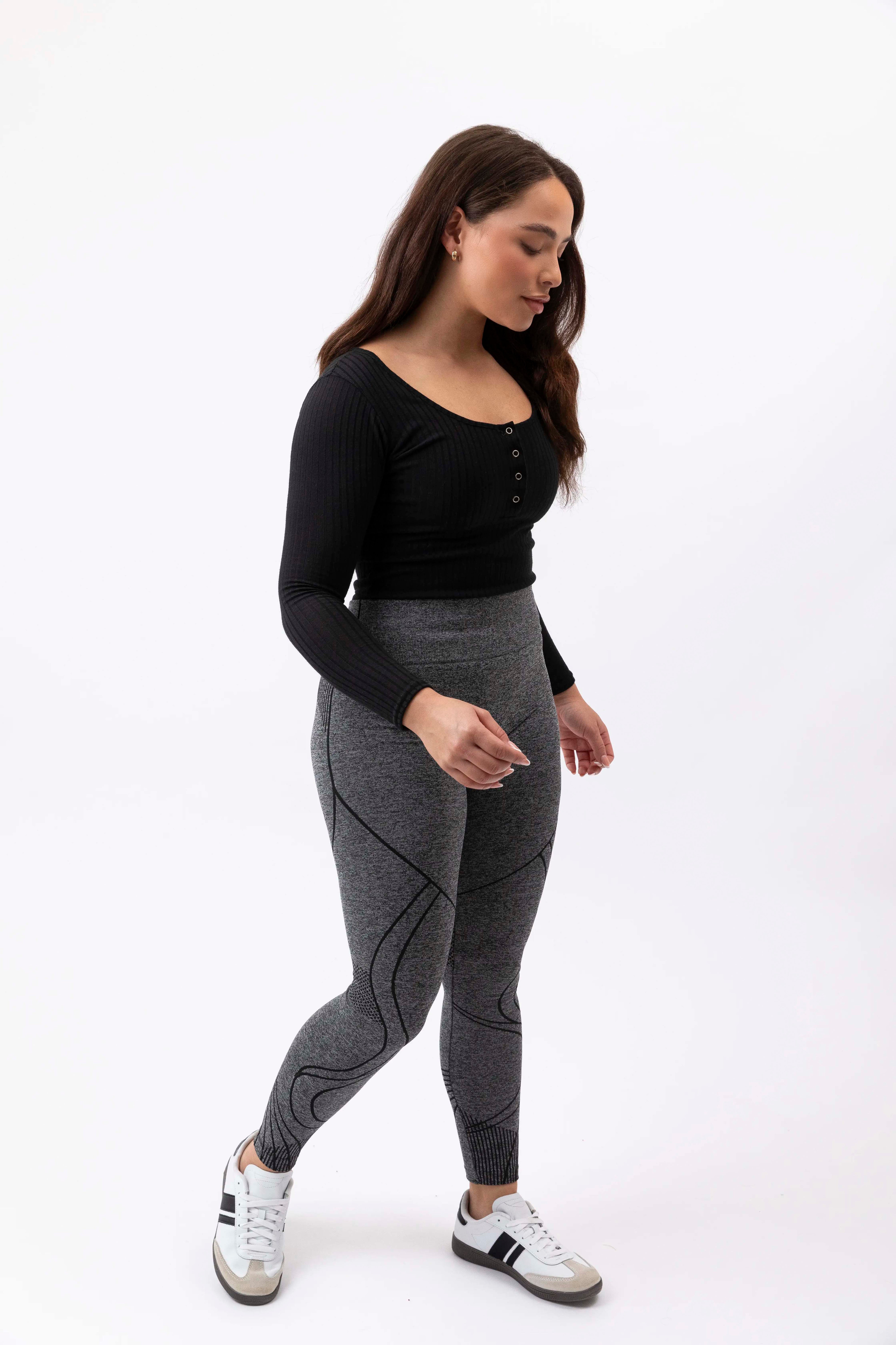 Curve Print Shaping Activewear Leggings