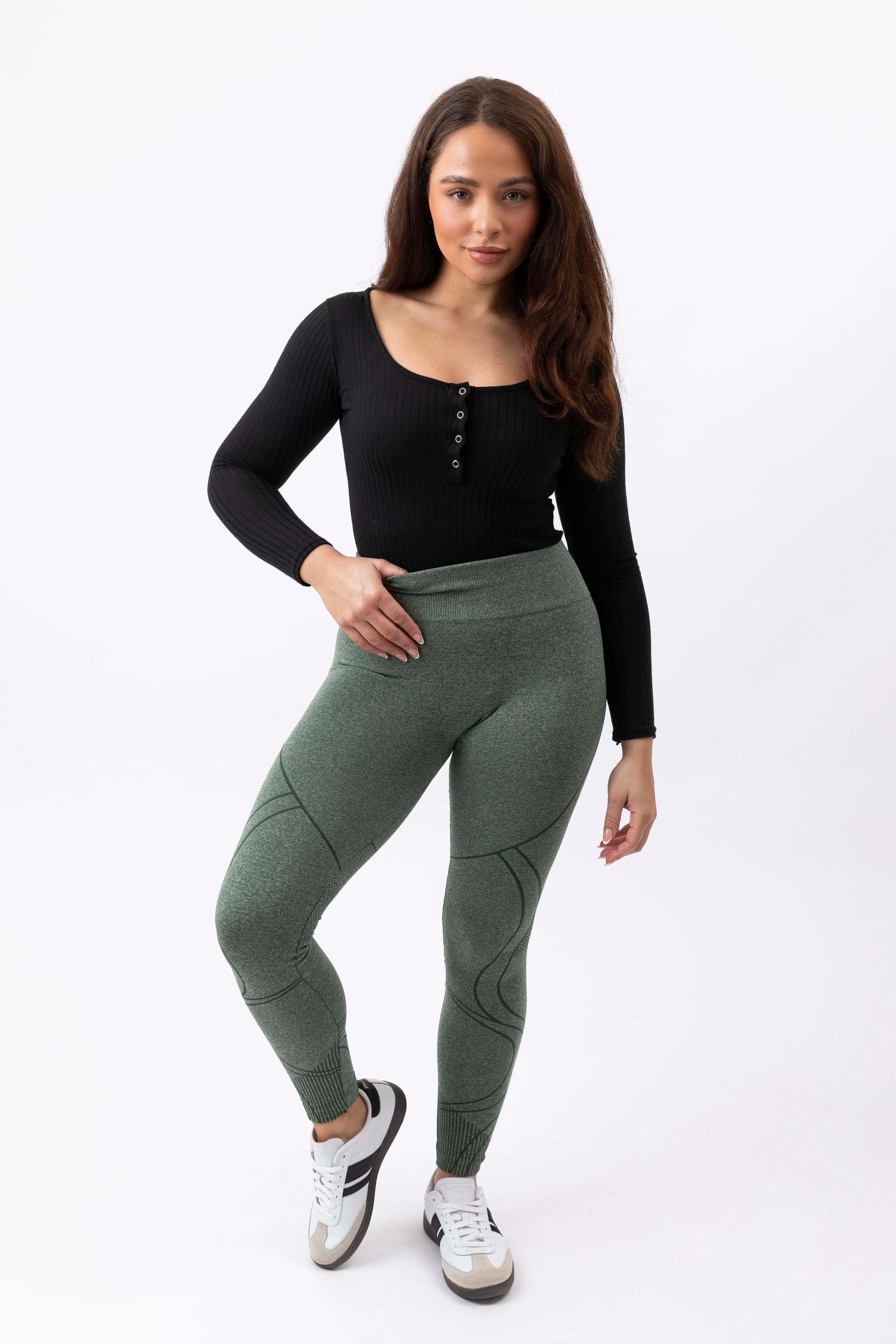 Curve Print Shaping Activewear Leggings