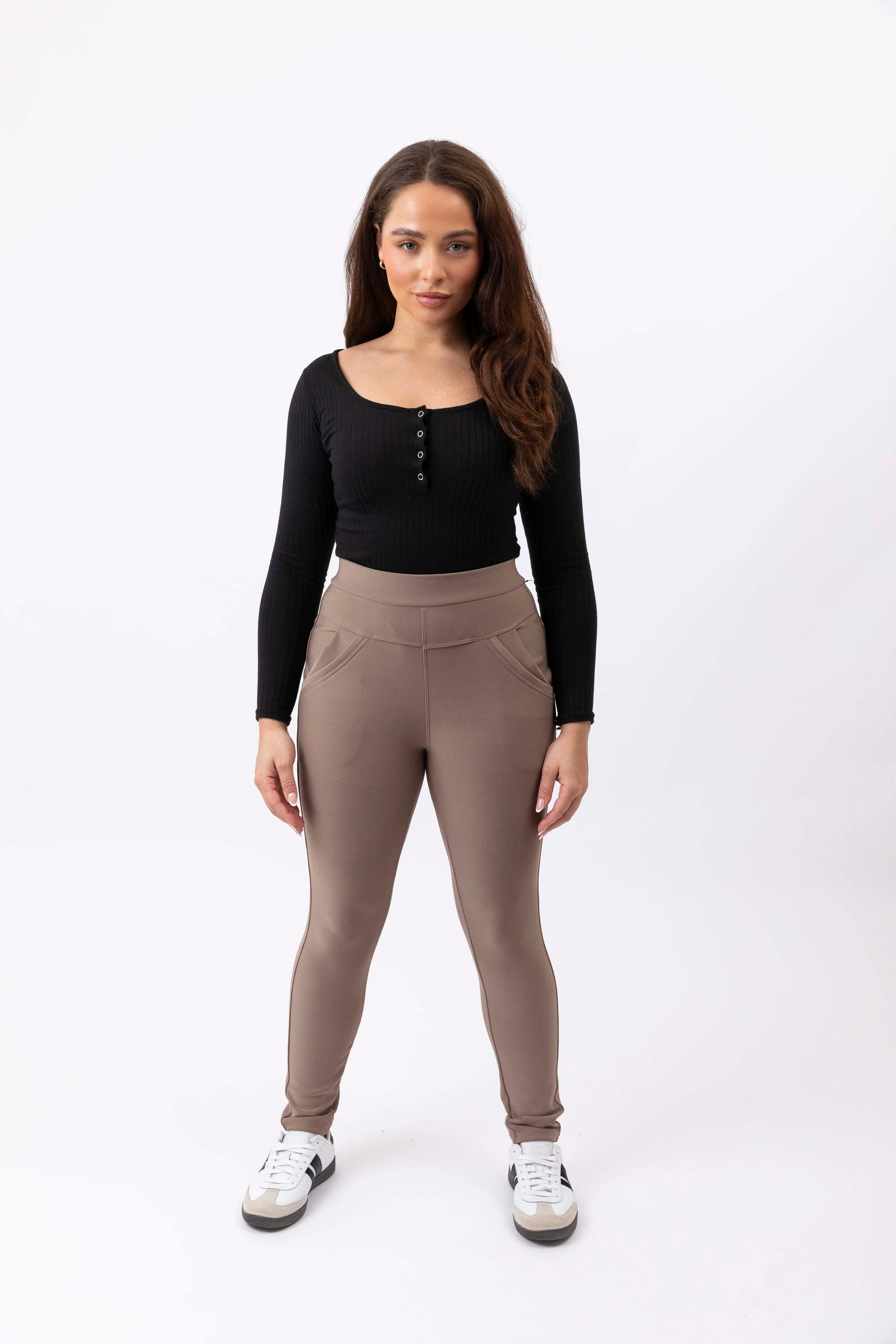 Cotton Blend Tapered Leg Thick Jeggings