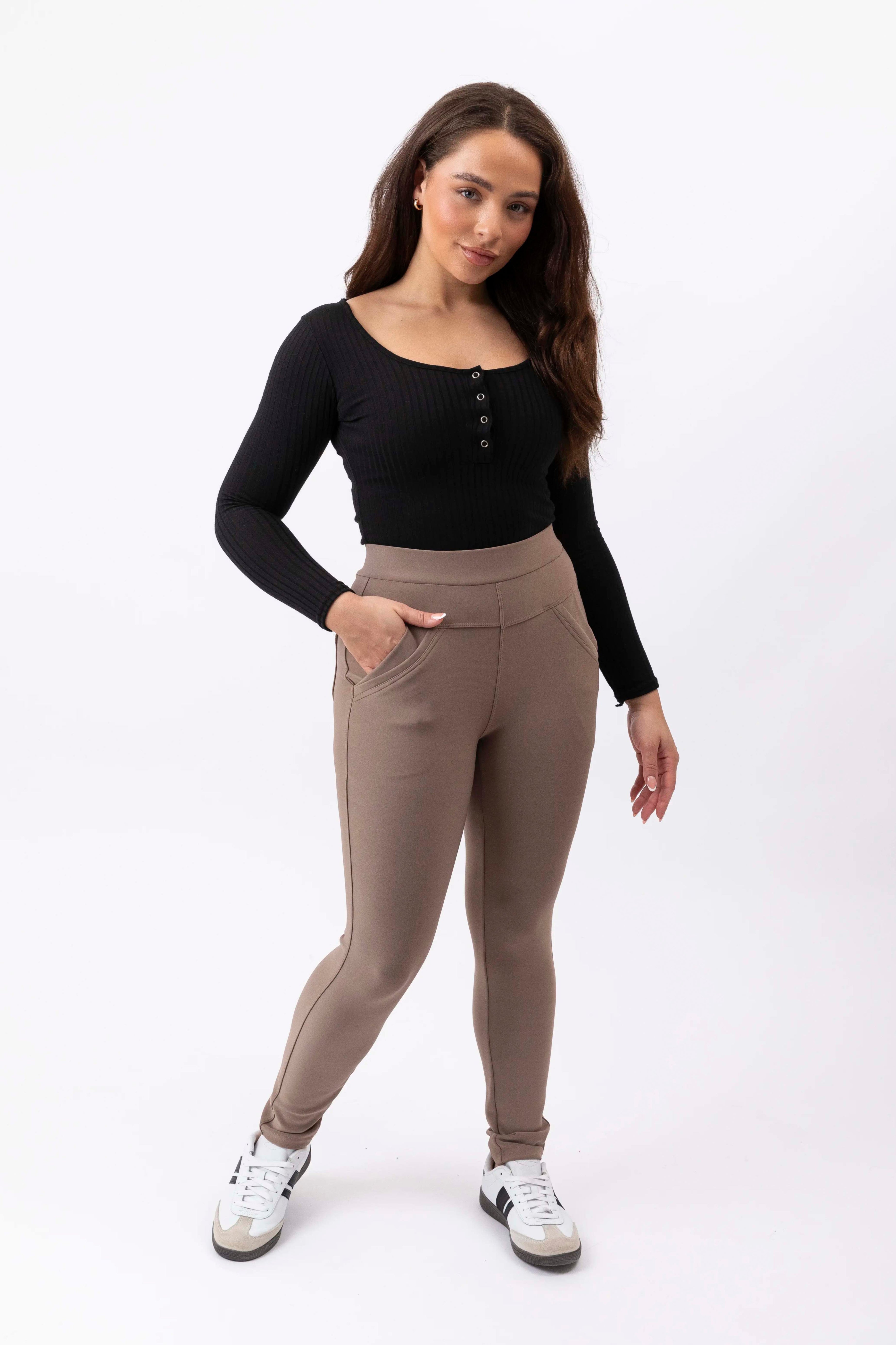 Cotton Blend Tapered Leg Thick Jeggings