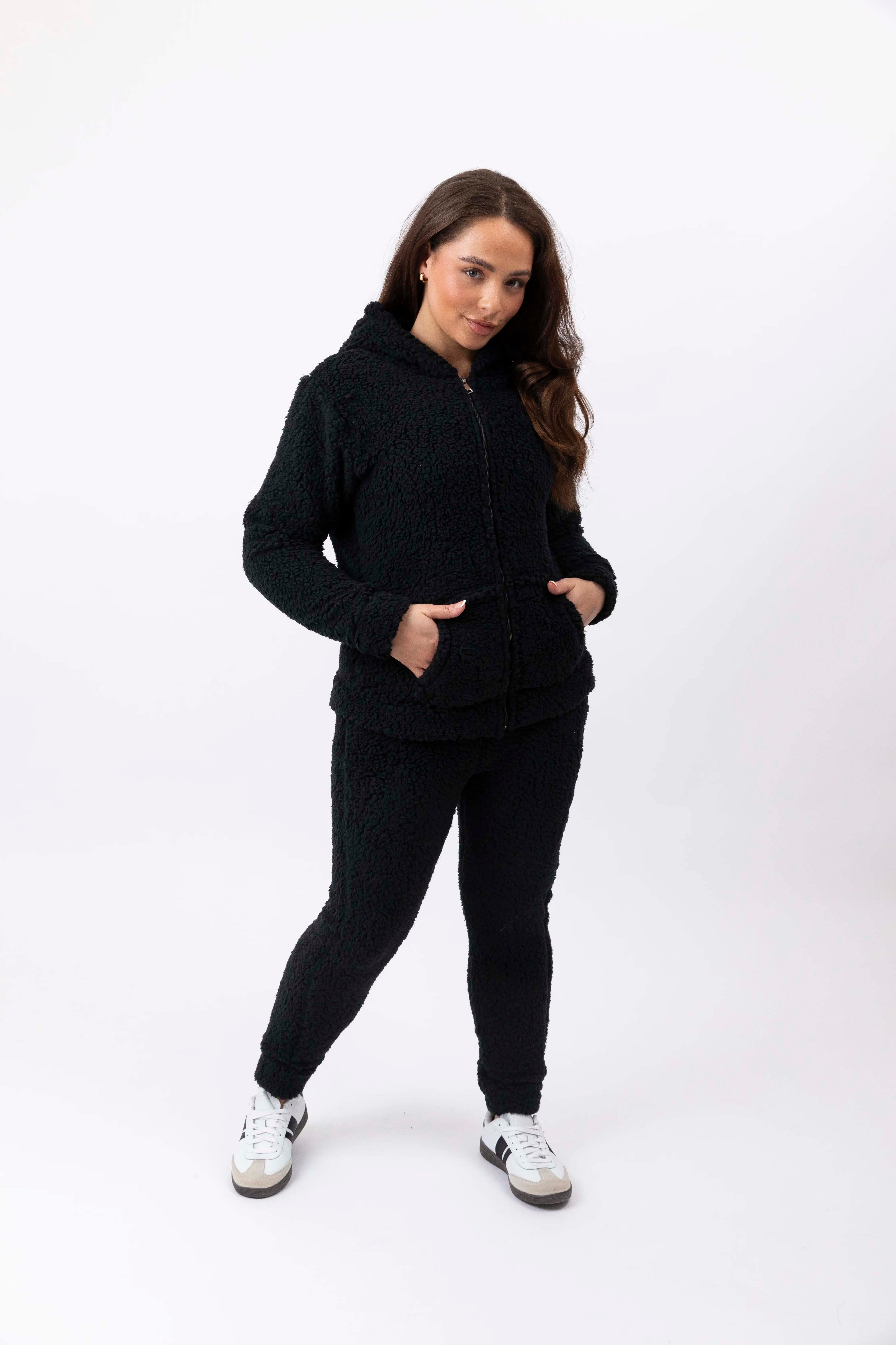 Wholesale Women's Zip Hoodie Teddy Bear Tracksuit Set (PACK OF 12)