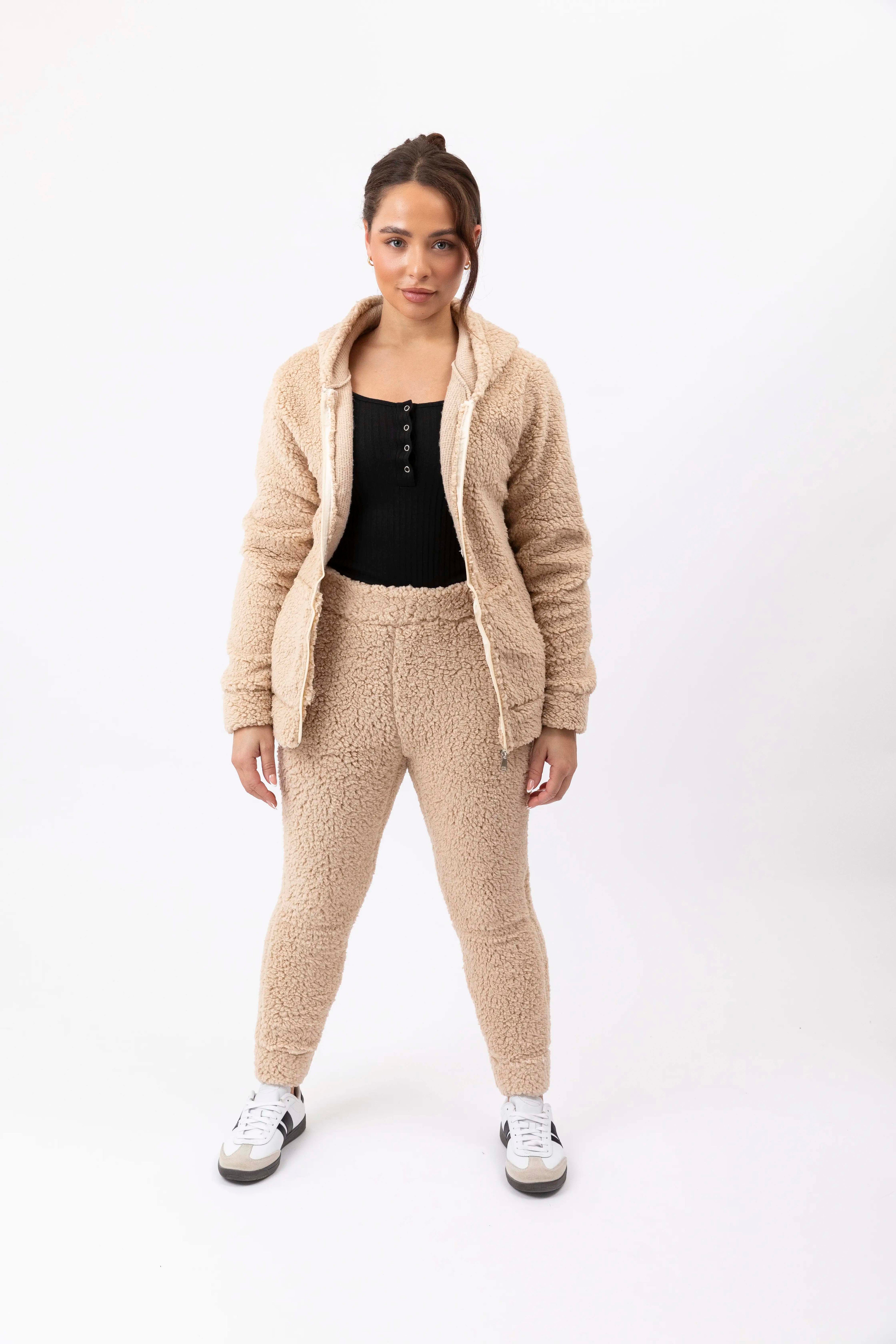 Zip Hoodie Teddy Bear Tracksuit Set