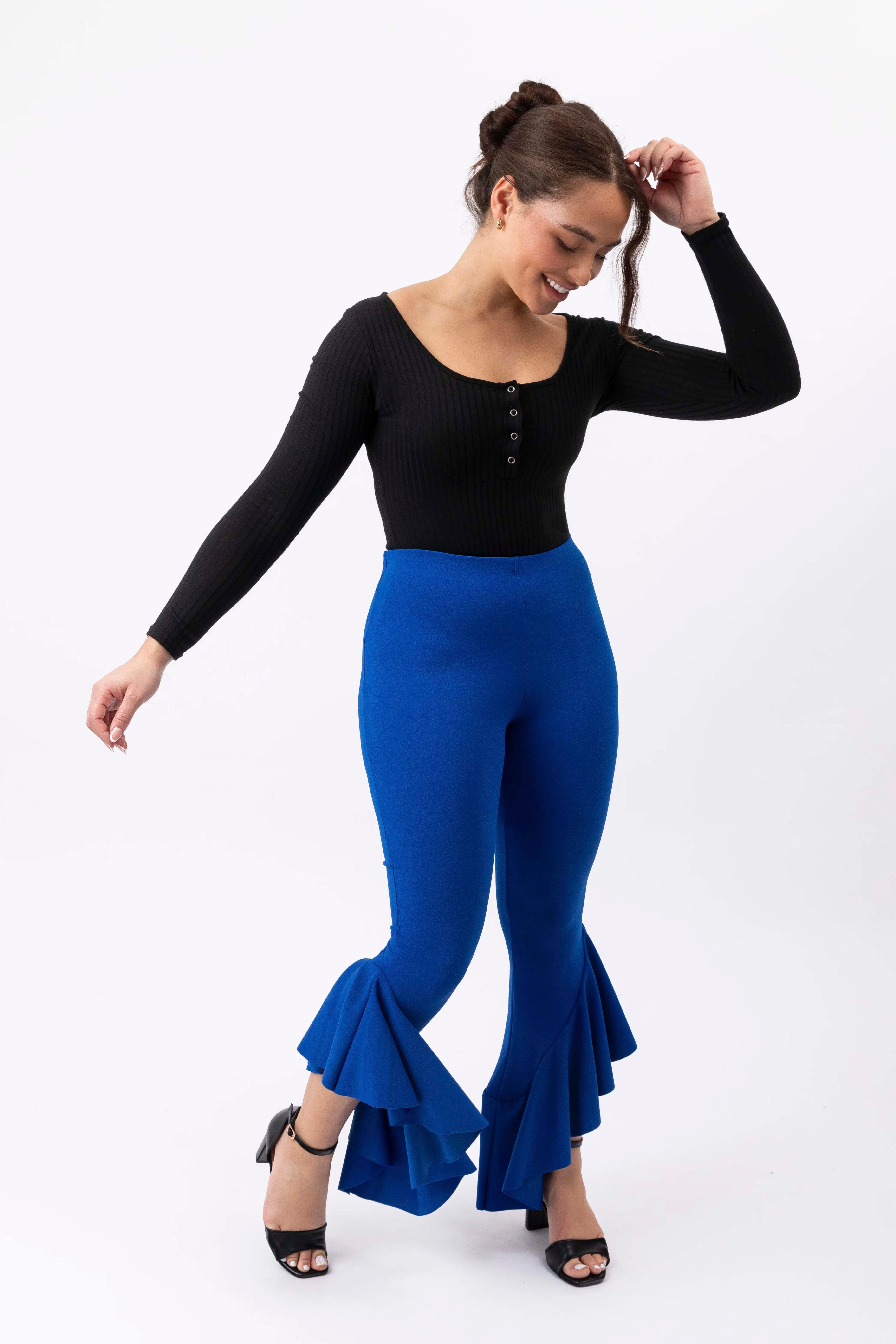 Flare Leg Royal Blue Trousers