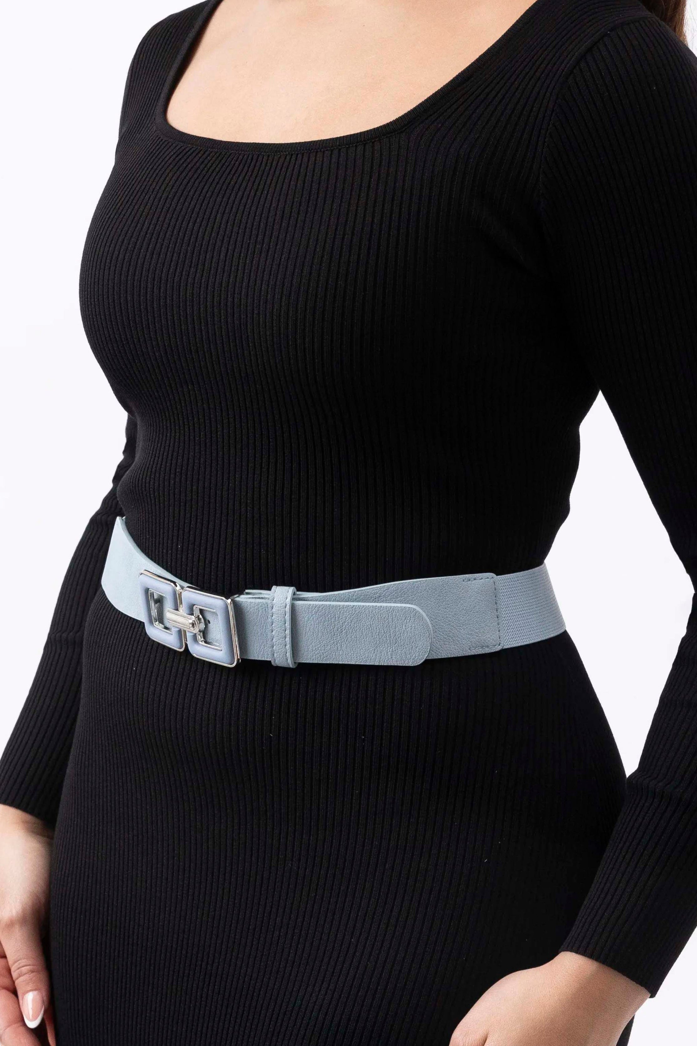 Doubled Buckle Elasticated Plus Size Belt