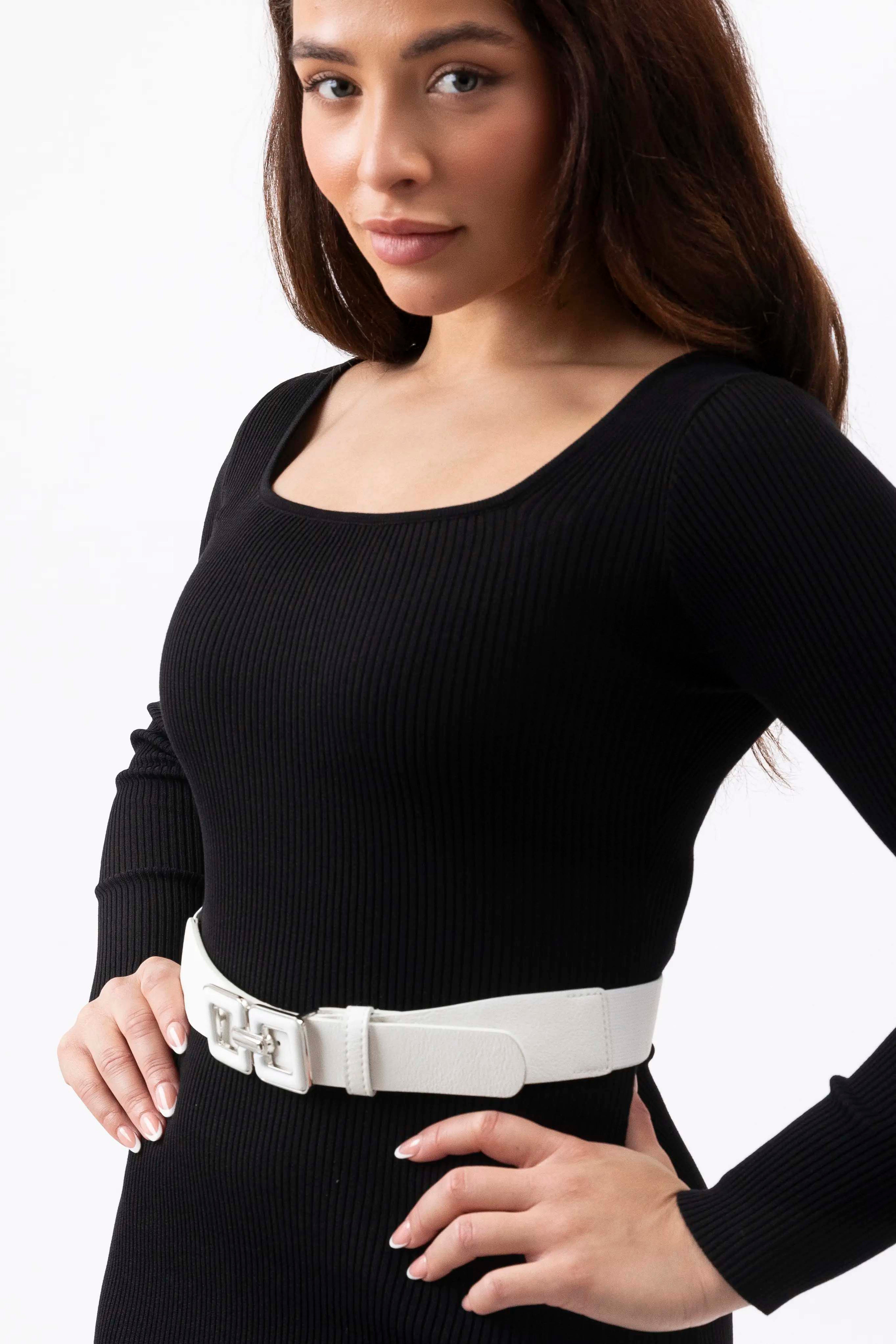 Doubled Buckle Elasticated Plus Size Belt