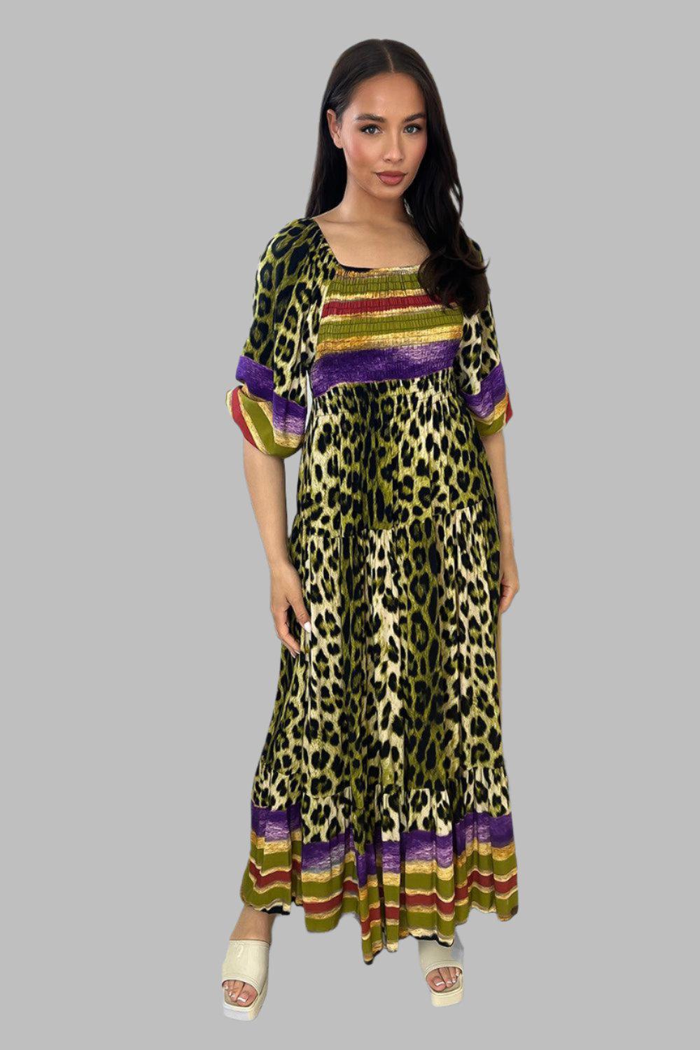 Leopard print 2025 milkmaid dress