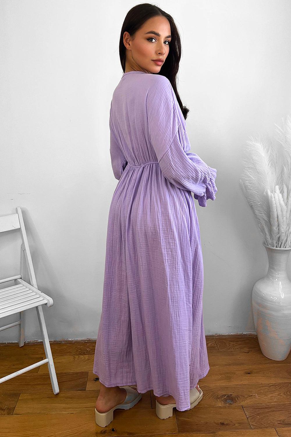 Light purple maxi dress hotsell with sleeves