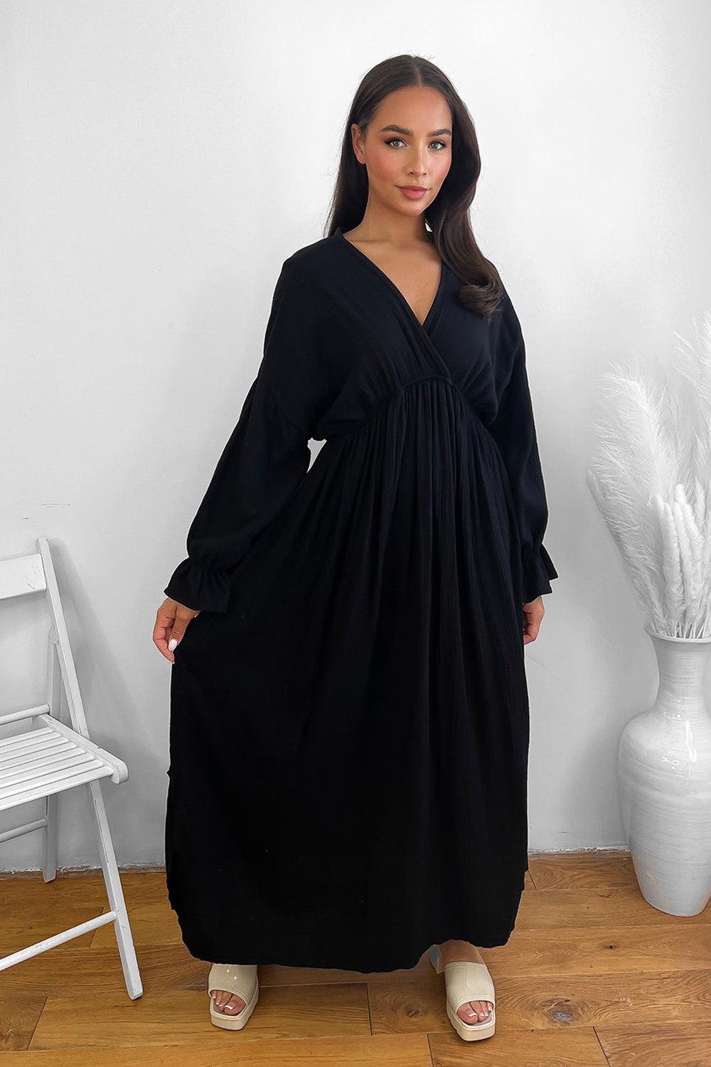 Flute sleeve clearance maxi dress