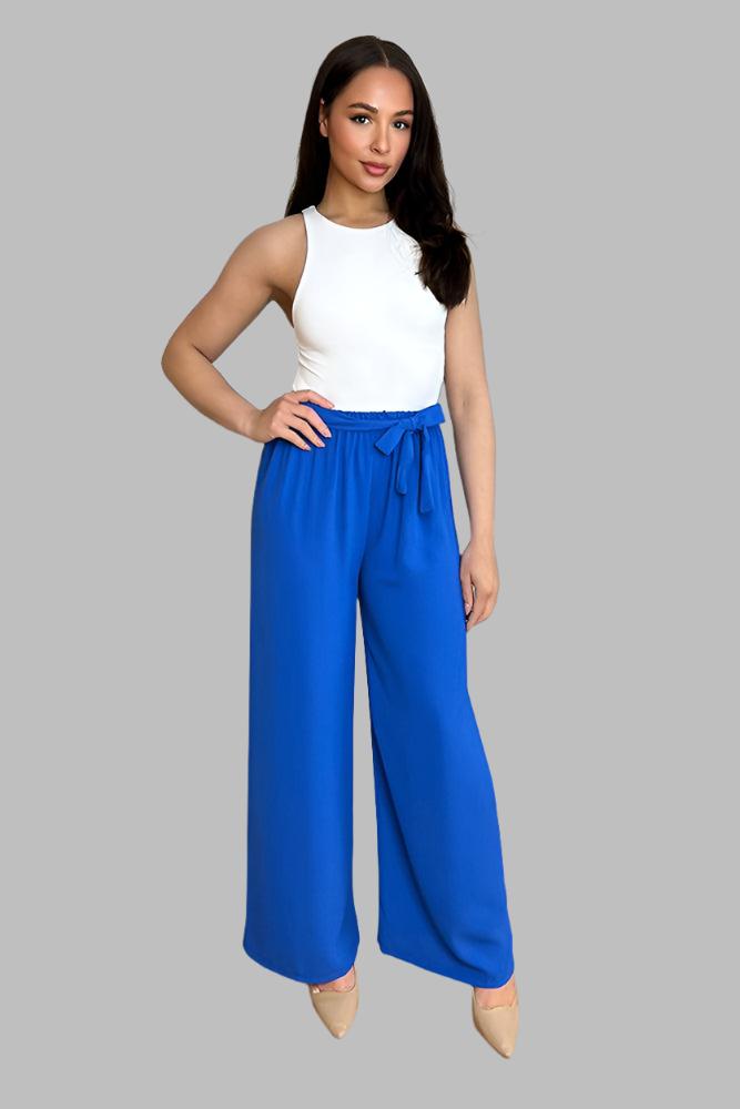 Royal blue on sale wide leg trousers