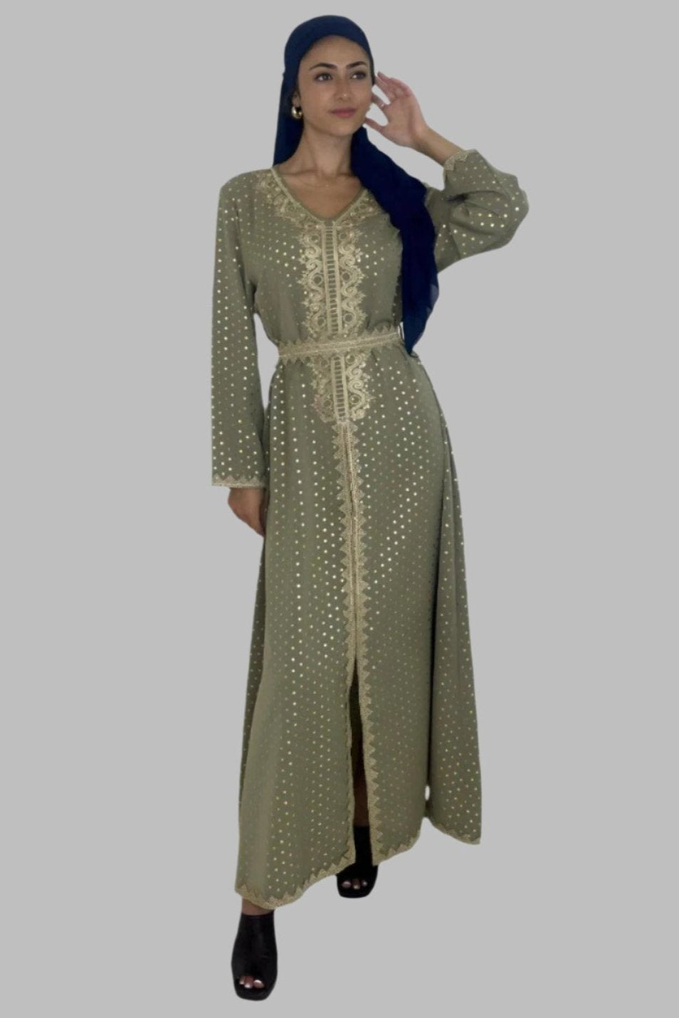 Embroidered Moroccan Style Traditional Celebration Dress