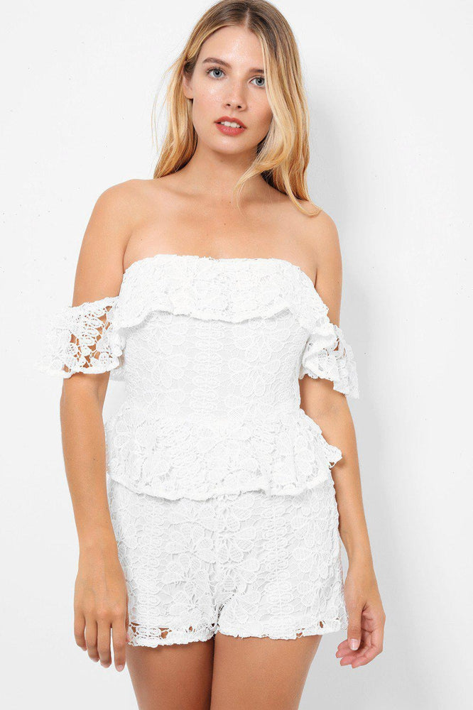 White bardot hot sale playsuit