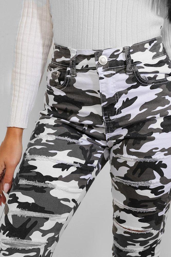 Camo hot sale distressed pants